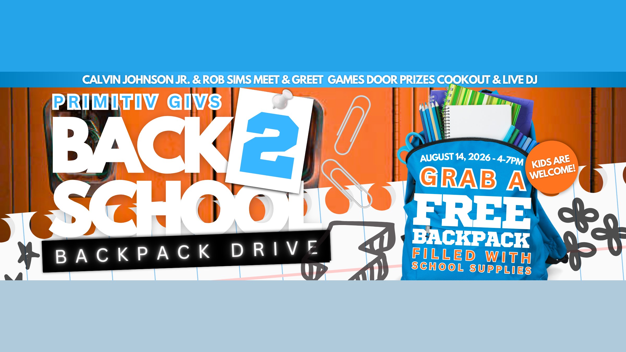 Primitiv's Back 2 School Backpack Drive: Free Backpacks in Niles on August 14